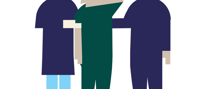 En tegneserie av en by