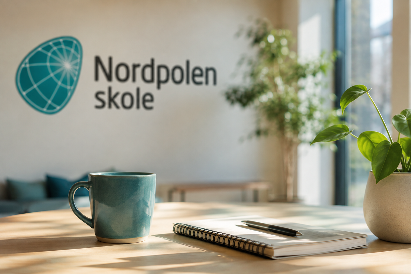 En kopp og en penn på et bord En kopp og en penn på et bord